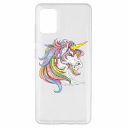 Чехол для Samsung A51 Лошадь с цветной гривой - PrintSalon