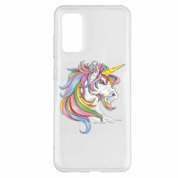 Чехол для Samsung S20 Лошадь с цветной гривой - PrintSalon