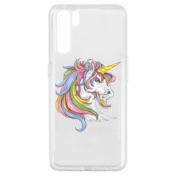 Чехол для Oppo A91/Reno3 Лошадь с цветной гривой - PrintSalon