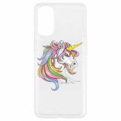 Чехол для Oppo Reno 4 Лошадь с цветной гривой - PrintSalon