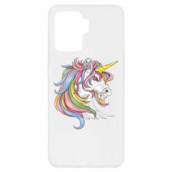 Чехол для Oppo Reno 5 Lite Лошадь с цветной гривой - PrintSalon