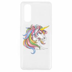 Чехол для Oppo Find X2 Лошадь с цветной гривой - PrintSalon