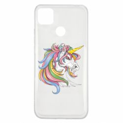 Чехол для Xiaomi Redmi 9c Лошадь с цветной гривой - PrintSalon