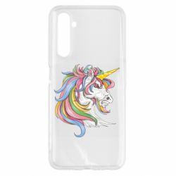 Чехол для Realme 6 Лошадь с цветной гривой - PrintSalon