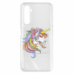 Чехол для Realme 6 Pro Лошадь с цветной гривой - PrintSalon