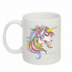 Чашка 320ml Лошадь с цветной гривой-PrintSalon Чашка 320ml Лошадь с цветной гривой