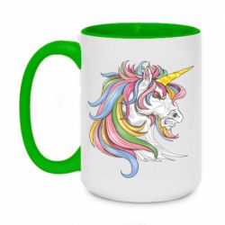 Чашка двухцветная 420ml Лошадь с цветной гривой - PrintSalon