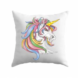 Подушка Лошадь с цветной гривой - PrintSalon