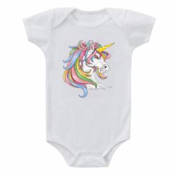 Детский бодик Лошадь с цветной гривой - PrintSalon