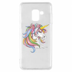 Чехол для Samsung A8 2018 Лошадь с цветной гривой - PrintSalon