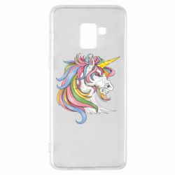 Чехол для Samsung A8+ 2018 Лошадь с цветной гривой - PrintSalon