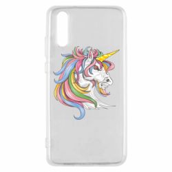Чехол для Huawei P20 Лошадь с цветной гривой - PrintSalon