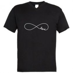 Мужская футболка  с V-образным вырезом Love Forever - PrintSalon