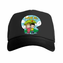 Кепка-тракер Love is ... in the rain - PrintSalon