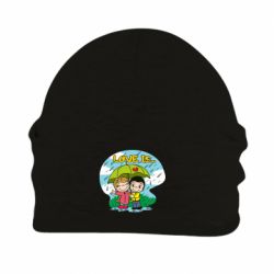 Шапка флисовая Love is ... in the rain - PrintSalon