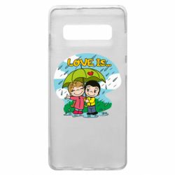 Чехол для Samsung S10+ Love is ... in the rain - PrintSalon