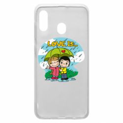 Чехол для Samsung A20 Love is ... in the rain - PrintSalon