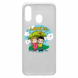 Чехол для Samsung A40 Love is ... in the rain - PrintSalon