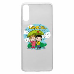 Чехол для Samsung A70 Love is ... in the rain - PrintSalon