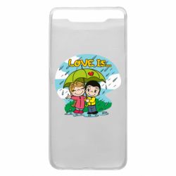 Чехол для Samsung A80 Love is ... in the rain - PrintSalon