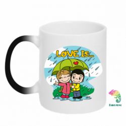 Чашка-хамелеон Love is ... in the rain - PrintSalon
