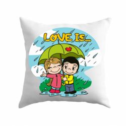 Подушка Love is ... in the rain - PrintSalon