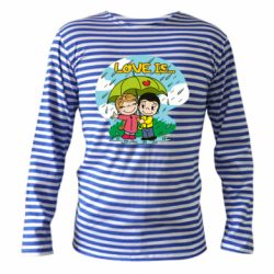 Тельняшка с длинным рукавом Love is ... in the rain - PrintSalon