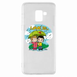Чехол для Samsung A8+ 2018 Love is ... in the rain - PrintSalon