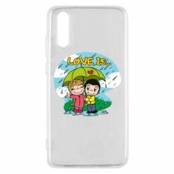 Чехол для Huawei P20 Love is ... in the rain - PrintSalon