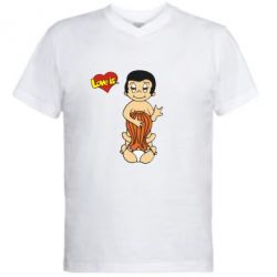 Мужская футболка  с V-образным вырезом Love is... Sex :) - PrintSalon