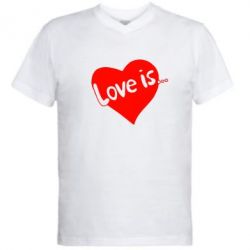 Мужская футболка  с V-образным вырезом Love is... - PrintSalon