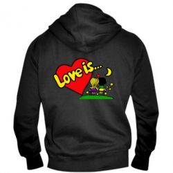Мужское худи на молнии Love is... - PrintSalon