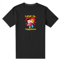 Мужская футболка премиум Love is...happyness - PrintSalon