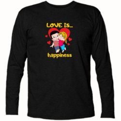 Футболка с длинным рукавом Love is...happyness-PrintSalon Футболка с длинным рукавом Love is...happyness
