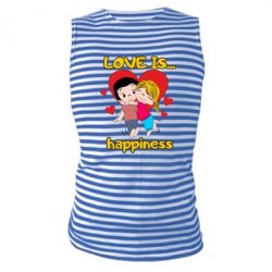 Майка-тельняшка Love is...happyness - PrintSalon