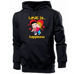 Мужское худи Love is...happyness - PrintSalon
