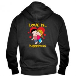 Мужское худи на молнии Love is...happyness - PrintSalon