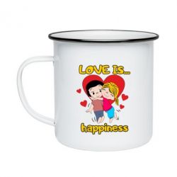 Кружка эмалированная Love is...happyness - PrintSalon