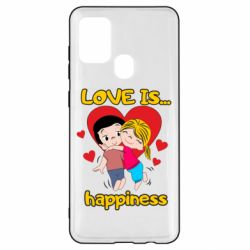 Чехол для Samsung A21s Love is...happyness - PrintSalon
