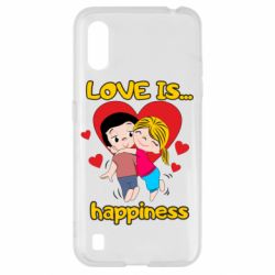 Чехол для Samsung A01/M01 Love is...happyness-PrintSalon Чехол для Samsung A01/M01 Love is...happyness