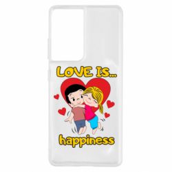 Чехол для Samsung S21 Ultra Love is...happyness-PrintSalon Чехол для Samsung S21 Ultra Love is...happyness
