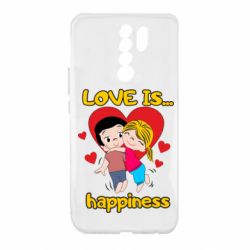 Чехол для Xiaomi Redmi 9 Love is...happyness - PrintSalon