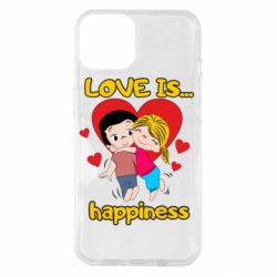 Чехол для iPhone 14 Love is...happyness-PrintSalon Чехол для iPhone 14 Love is...happyness