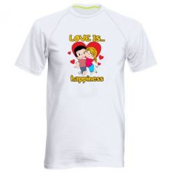 Мужская футболка для спорта Love is...happyness - PrintSalon