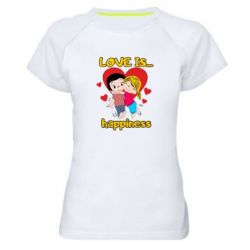 Женская футболка для спорта Love is...happyness - PrintSalon