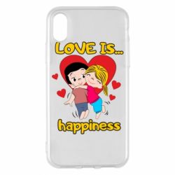 Чехол для iPhone X/Xs Love is...happyness - PrintSalon