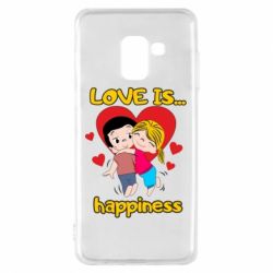 Чехол для Samsung A8 2018 Love is...happyness - PrintSalon
