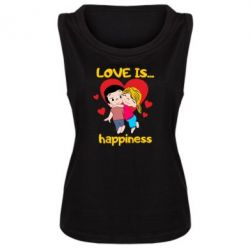 Женская майка Love is...happyness - PrintSalon