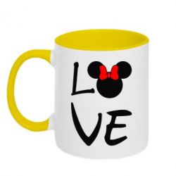 Чашка двухцветная 320ml Love Mickey Mouse (female) - PrintSalon