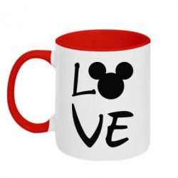 Чашка двухцветная 320ml Love Mickey Mouse (male) - PrintSalon